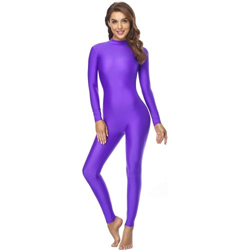  Speerise Adult High Neck Zip One Piece Unitard Full Body Leotard