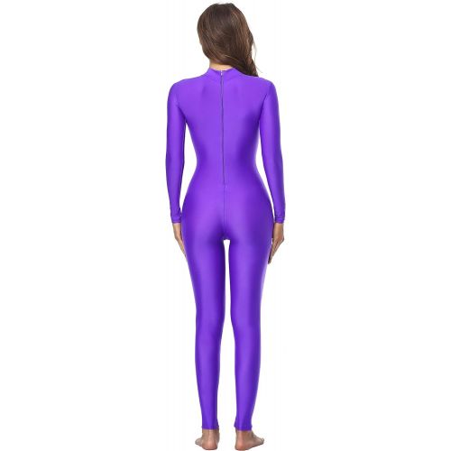  Speerise Adult High Neck Zip One Piece Unitard Full Body Leotard