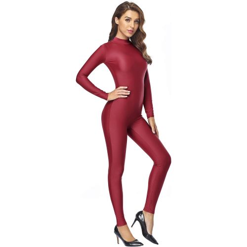  Speerise Adult High Neck Zip One Piece Unitard Full Body Leotard