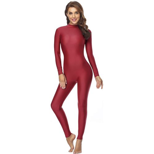  Speerise Adult High Neck Zip One Piece Unitard Full Body Leotard