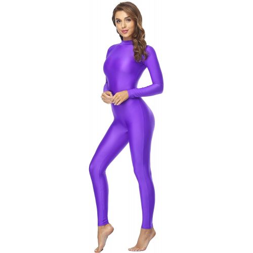  Speerise Adult High Neck Zip One Piece Unitard Full Body Leotard