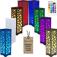 Spencer&Webb Decorative Table Desk Lamp Multi-Colored Contemporary Design with Remote Controller Energy efficient dimmable 5w LED Color Changing Bedside Room Decor Night Reading Light Modern Ba