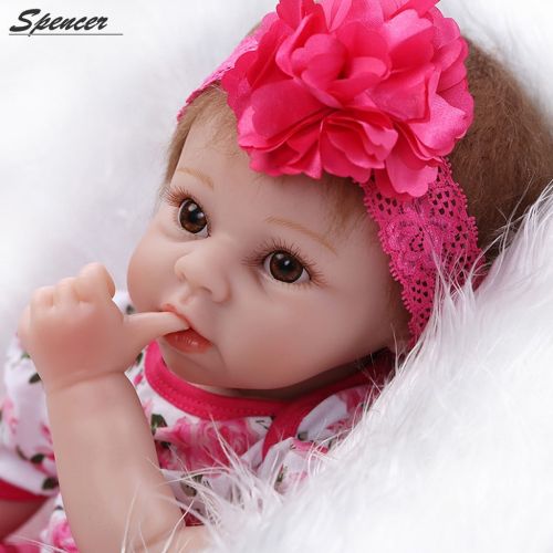  SpencerToys Reborn Baby Doll Soft Silicone Vinyl 22 inch Lovely Lifelike Cute Baby Boy Girl Toy Beautiful clothes doll 55 cm Hots