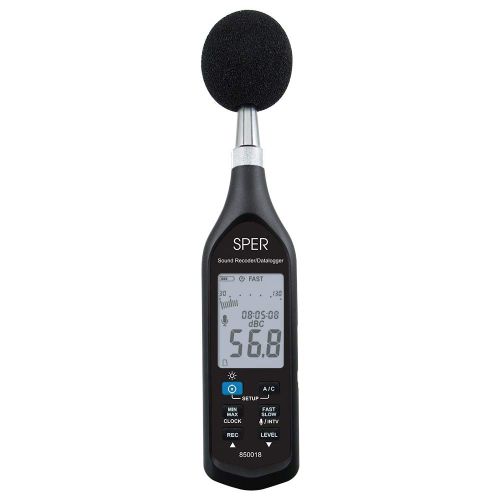  Sper Scientific Sound RecorderDatalogger - Records Sound with dB levels, Accurate within ±1.0 dB, Records up to 64,000 record. Real-time bar graph, A and C frequency weighting