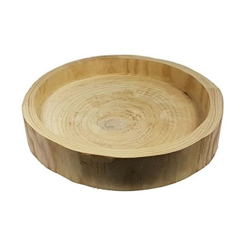  Spetebo Wooden Decorative Bowl Tree Disc Diameter 33 cm Table Decoration Fruit Bowl Wooden Bowl