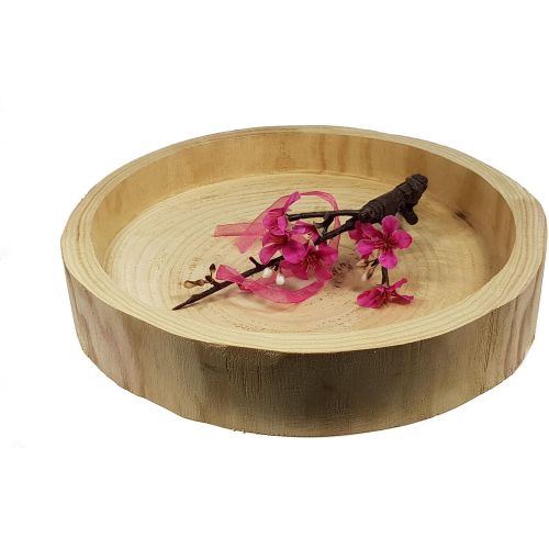  Spetebo Wooden Decorative Bowl Tree Disc Diameter 33 cm Table Decoration Fruit Bowl Wooden Bowl