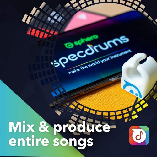  Sphero Specdrums (1 Ring) App-Enabled Musical Ring with Play Pad Included - Create Sounds, Loops, Beats for Musicians of Any Skill Level - STEAM Educational Music Toy for Kids, Whi