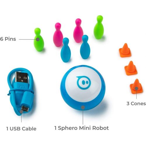  Sphero Mini (Blue) App-Enabled Programmable Robot Ball - STEM Educational Toy for Kids Ages 8 & Up - Drive, Game & Code with Sphero Play & Edu App, 1.57
