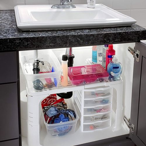  Spicy Shelf Expandable Under Sink Organizer and Storage I Bathroom Under the Sink Organizer Kitchen Under Sink Shelf I Cleaning Supplies Organizer Under Sink Storage I EXPANDABLE H