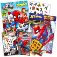 Marvel Spiderman Ultimate Coloring Book Set -- 3 Spiderman Activity Books with Spiderman Tattoos