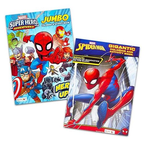  Marvel Spiderman Ultimate Coloring Book Set -- 3 Spiderman Activity Books with Spiderman Tattoos