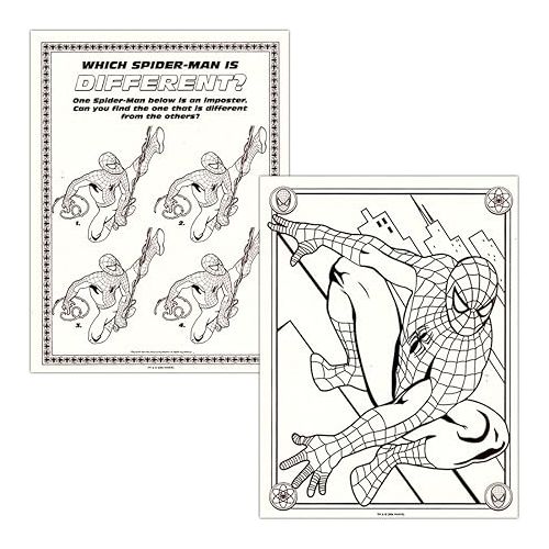  Marvel Spiderman Ultimate Coloring Book Set -- 3 Spiderman Activity Books with Spiderman Tattoos