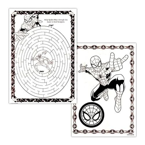  Marvel Spiderman Ultimate Coloring Book Set -- 3 Spiderman Activity Books with Spiderman Tattoos