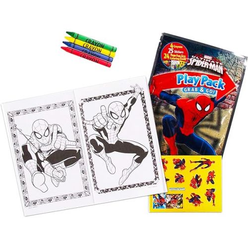  Marvel Spiderman Ultimate Coloring Book Set -- 3 Spiderman Activity Books with Spiderman Tattoos