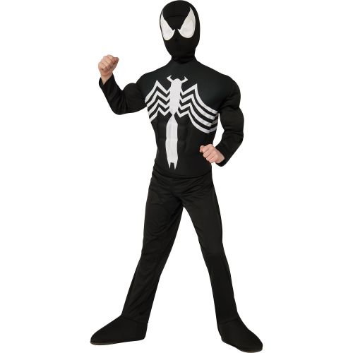  Deluxe Black Spider-Man Muscle Chest Child Halloween Costume