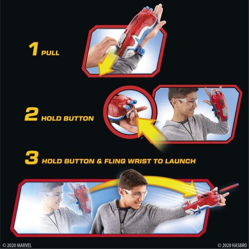  Spider-Man NERF Power Moves Marvel Web Blast Web Shooter NERF Dart-Launching Toy for Kids Roleplay, Toys for Kids Ages 5 and Up