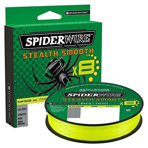  [아마존베스트]Spiderwire Stealth Smooth 8 New 2020, 150m, Yellow, 8x Braided Line with Micro Coating, 0.06mm - 0.39mm, 5.4kg - 46.3kg, Abrasion Resistant