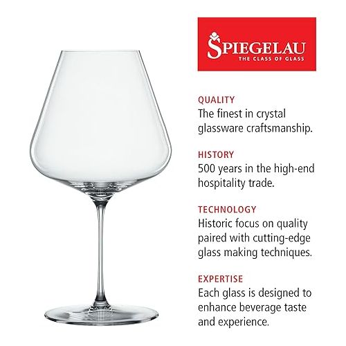  Spiegelau Definition Burgundy Wine Glasses Set of 2 - European-Made Crystal, Dishwasher Safe - 34 Ounces