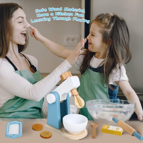  Spiekind Mixer/Blender Toys Wooden Kitchen Sets Toddlers - Role Play Game Education Pretend Play Early Learning Toys for Kids Age 3 and Up