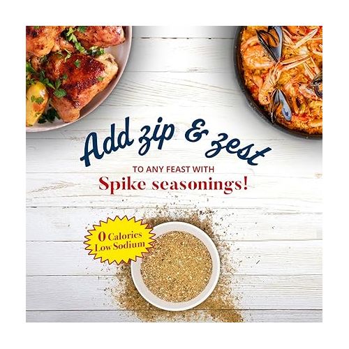  Spike Seasoning, Original Gourmet Magic Seasoning Salt Blend - Seasonings and Spices for Cooking, Popcorn Seasoning, All-Purpose Seasoning for More Flavorful, Healthy Meals, 14 Oz.