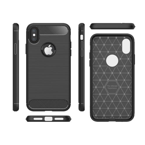  Spilay iPhoneXs Max Case,Anti-Slip Shock Absorption Soft Carbon Fiber TPU Cover