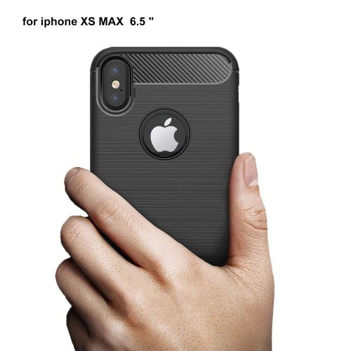  Spilay iPhoneXs Max Case,Anti-Slip Shock Absorption Soft Carbon Fiber TPU Cover