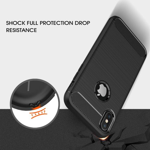  Spilay iPhoneXs Max Case,Anti-Slip Shock Absorption Soft Carbon Fiber TPU Cover