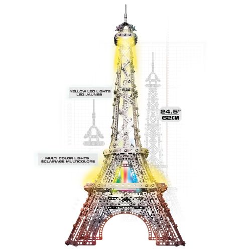  Meccano by Erector, 2 in 1 Model Kit: Eiffel Tower & Brooklyn Bridge