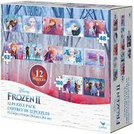 Spin Master Disney Frozen 2 12 Pack of Jigsaw Puzzles for Families, Kids, and Preschoolers Ages 4 and Up