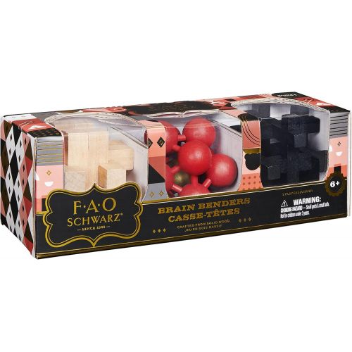  [아마존베스트]Spin Master Games FAO Schwarz Wood Brain Benders, Educational Skill Puzzle Games, for Adults and Kids Ages 8 and up, Multi Color (6054086)