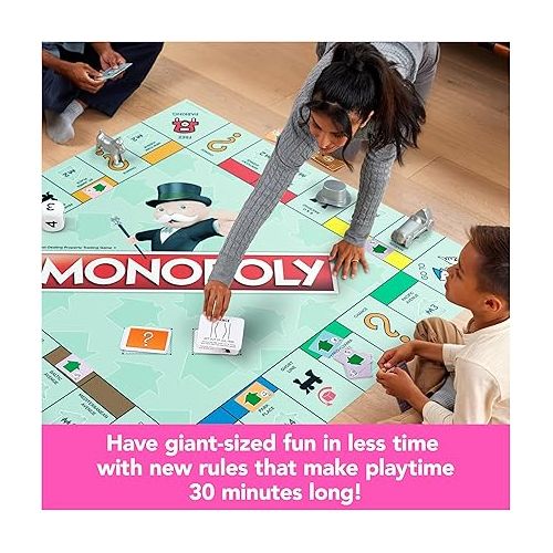  Monopoly Board Game Giant Edition Game for Kids | Family Board Game | Outdoor Games | Kids Games with Massive Board, Cards, Tokens, for Kids Ages 6+