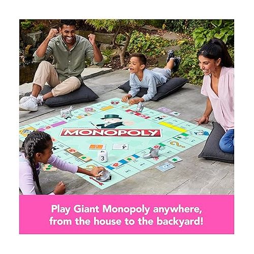  Monopoly Board Game Giant Edition Game for Kids | Family Board Game | Outdoor Games | Kids Games with Massive Board, Cards, Tokens, for Kids Ages 6+