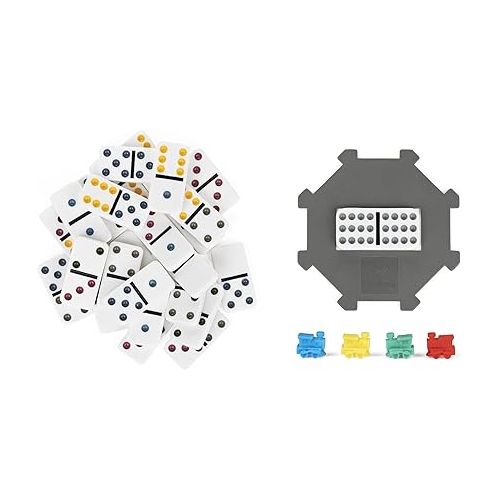  Spin Master Games Double Twelve Dominoes Set in Storage Tin, for Families and Kids Ages 8 and up