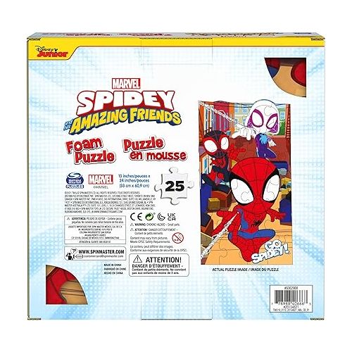  Marvel, 25-Piece Jigsaw Foam Squishy Puzzle Go Spidey! Disney Junior Spidey and his Amazing Friends Show, for Kids Ages 4 and up