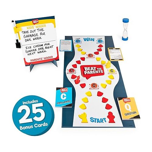  Beat The Parents Classic Family Trivia Game, Kids Vs Parents, with 25 Bonus Cards for Ages 6 and up (Amazon Exclusive)