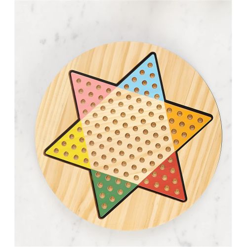  Spin Master Games Legacy Deluxe Chinese Checkers, Classic Original Game Set Includes Solid Wood Board with Storage, for Kids and Adults Ages 8 and up
