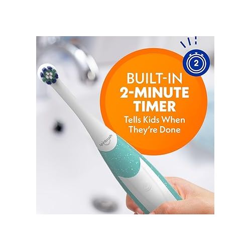  Spinbrush Smart Clean Kids Electric Toothbrush, Shimmery Sparkle, Battery-Powered