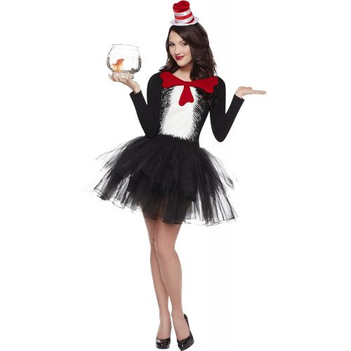  할로윈 용품Spirit Halloween Adult Cat in the Hat Dr. Seuss Tutu Dress | OFFICIALLY LICENSED