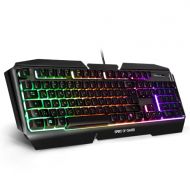 [아마존베스트]SPIRIT OF GAMER - Tastatur Gaming PRO-K5 Deutsch - Semi-Mechanische Gaming - RGB - QWERTZ / 19 Anti-Ghosting-Tasten / Metallgehause / USB-Kabel - PC / MAC / PS4 / XBOX ONE