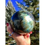 SpiritBodyBliss Large Labradorite Sphere w/ Stand (4) - Third Eye Chakra Stone