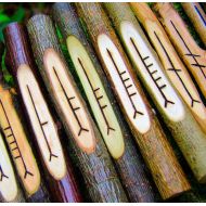 /SpiritOfOldUK Ogham staves - 20 corresponding British Druid ogham woods, Pagan divination set, Druid gift idea, Wicca ogham divination, natural wood ogham