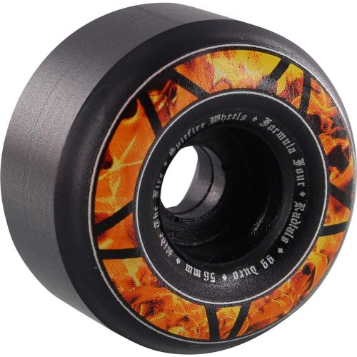  Spitfire Wheels Formula Four Hellfire Radials Black Skateboard Wheels - 56mm 99a (Set of 4)