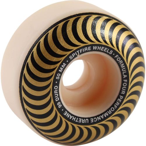  Spitfire Wheels Formula Four Classic Swirl White w/Bronze Skateboard Wheels - 50mm 99a (Set of 4)