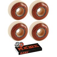 Spitfire 53mm Wheels Formula Four Classic Swirl Skateboard Wheels with Bones Bearings - 8mm Bones Reds Precision Skate Rated Skateboard Bearings - Bundle of 2 Items