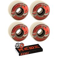 Spitfire 58mm Wheels 80HD Charger Classic Clear/Red Skateboard Wheels - 80d with Bones Bearings - 8mm Bones Reds Precision Skate Rated Skateboard Bearings (8) Pack - Bundle of 2 It