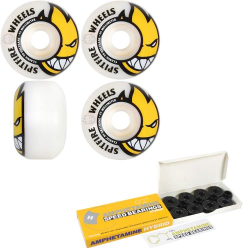  Spitfire Skateboard Wheels with Hybrid Ceramic Bearings Bighead White 99A