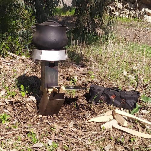  Spitfire Rocket Stove Patrol, Heavy Duty Portable camping Rocket Stove wood burning w/ Designated Travel case, Collapsible, Compact, Versatile, for backpacking, backyard cooking,