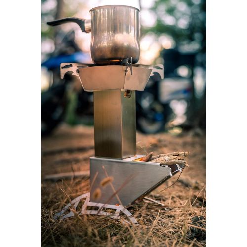  Spitfire Rocket Stove - Spartan, Light & Small Portable camping rocket stove wood burning with Designated Travel case, Collapsible, Compact and Versatile, for Hiking & Trekking, fi