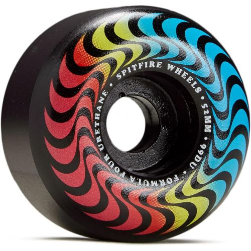  Spitfire Skateboard Wheels Spitfire Team Trippy Swirl F4 99 Radial Skateboard Wheels - Black - 52mm