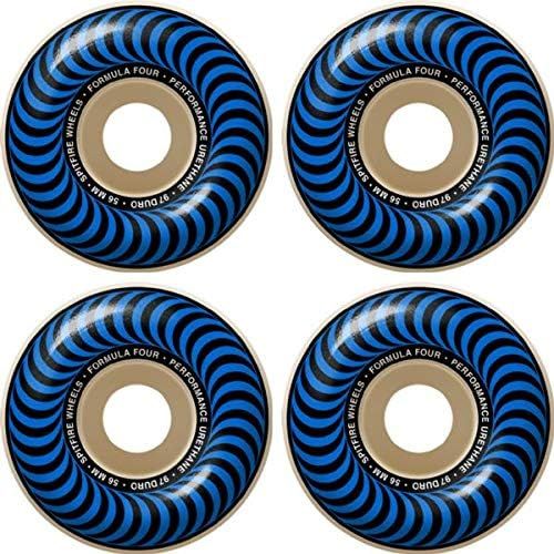  Spitfire Wheels Formula Four Classic Natural/Blue Skateboard Wheels - 56mm 97a (Set of 4)